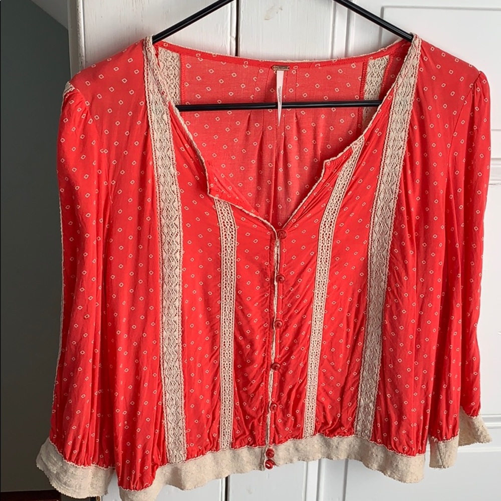 Boho quarter sleeve flowy top
